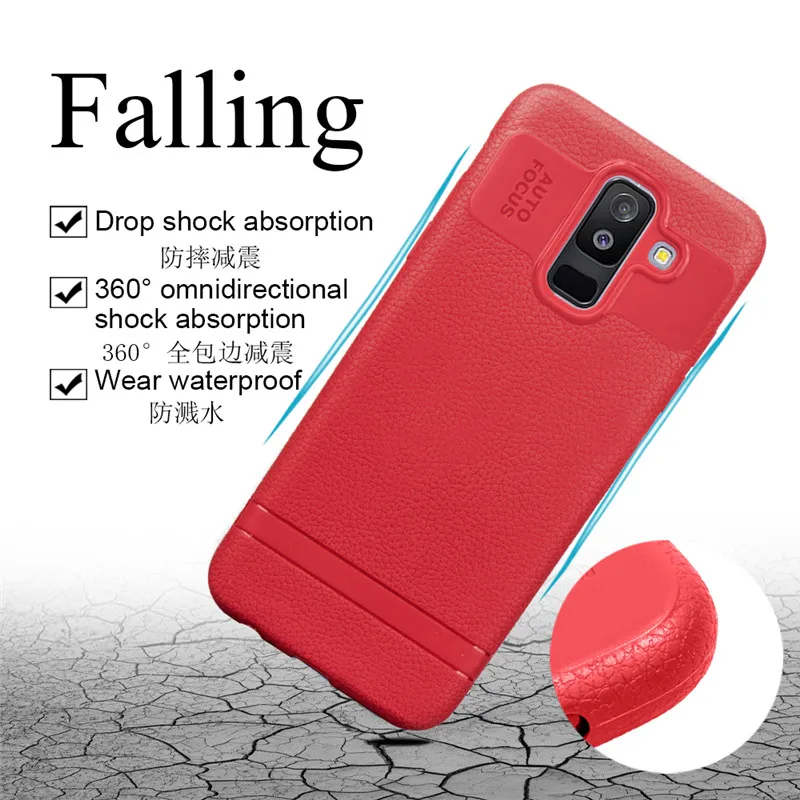 Ultra-Thin Case For Samsung Galaxy A6 A6Plus Case PU Leather Soft Silicone Full Cover For Samsung A6 A6 Plus Matte TPU Case (19)