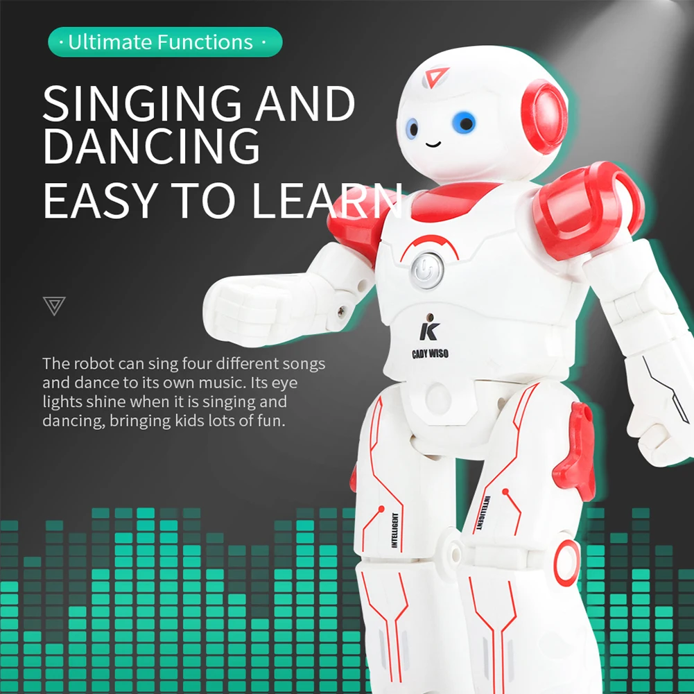 

Kids Children LED Eyes Programmable Cute Walking Intelligent Funny Robot Toy Gift Turn Song And Dance Remote Control Patrol