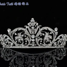 Chic Clear Rhinestone Crystal Flower Tiara Crown Headband For Women Wedding accessories Bridal XBY158 Free Shipping chic wide link rhinestone flower necklace for women