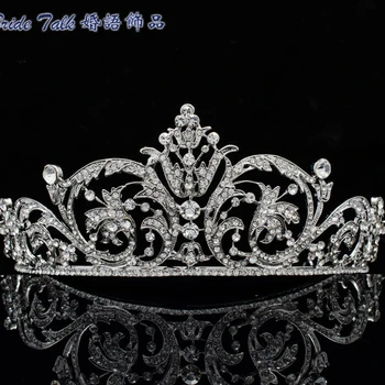 

Chic Clear Rhinestone Crystal Flower Tiara Crown Headband For Women Wedding accessories Bridal XBY158 Free Shipping
