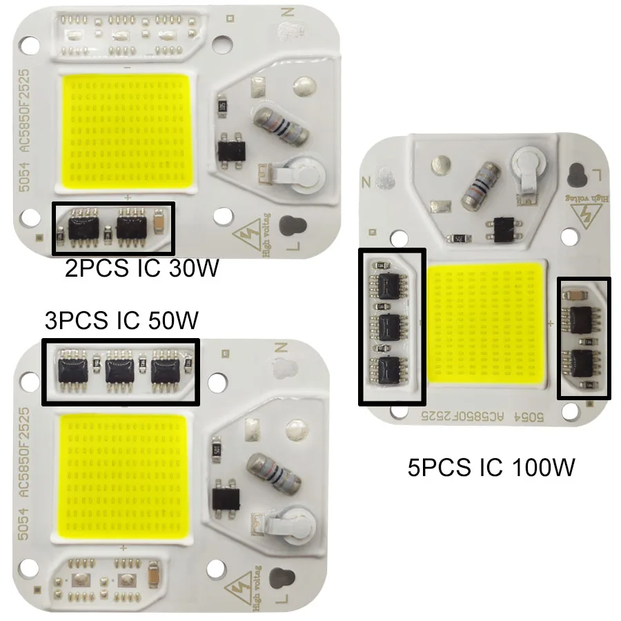 30 Вт 50 W 100 W светодиодный COB чип AC 110 V 220 V 230 V смарт-ic DIY светодиодный шарики для Светодиодный прожектор теплый белый холодный белый светать