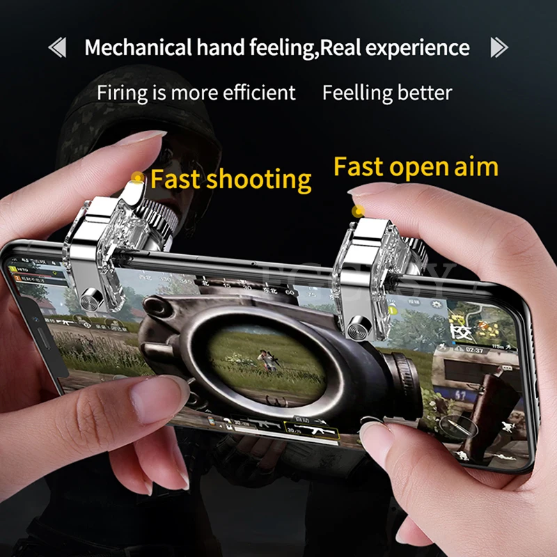 FGCLSY Metal Smart Phone Mobile Gaming Trigger for PUBG Mobile phone Gamepad Fire Button Aim Key L1R1 Shooter Pubg Controller
