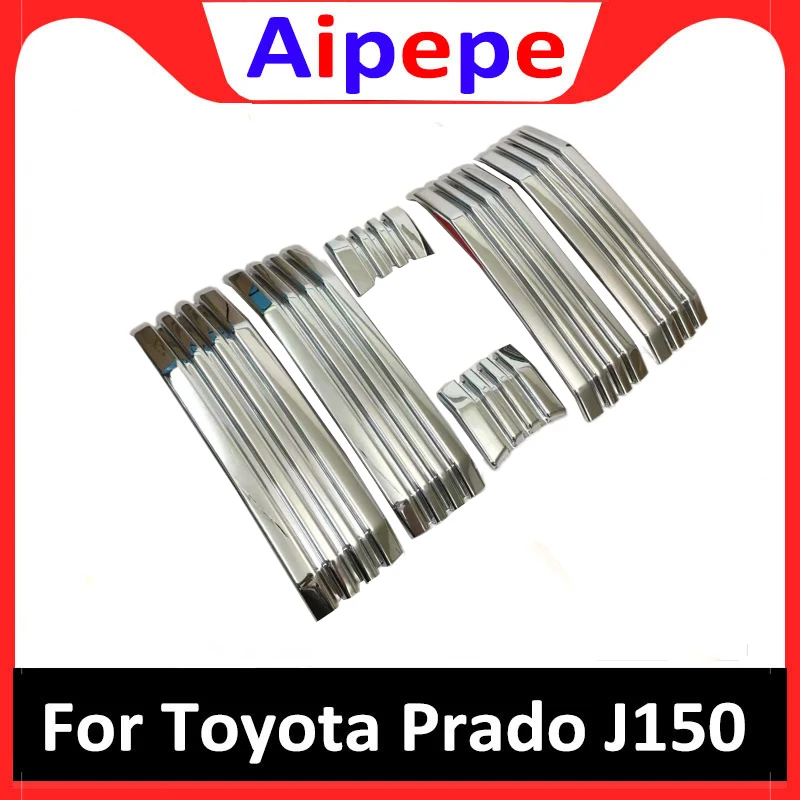 

For Toyota Land Cruiser Prado LC150 2018 Auto Accessories 6PCS Chrome Front Grille Cover Trims Car Styling
