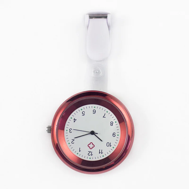 Часы для Медсестры Брошь на открытом воздухе силиконовый клип инфекции Управление Дизайн Медсестра Брошь "врач скорой помощи" ФОБ часы GDD99 - Цвет: Красный