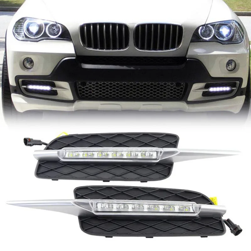 Для BMW X5 E70 2007 2008 2009 2010 Высокое качество DRL дневные ходовые огни Дневной светильник Автомобильный светодиодный противотуманный фара светильник 2 шт