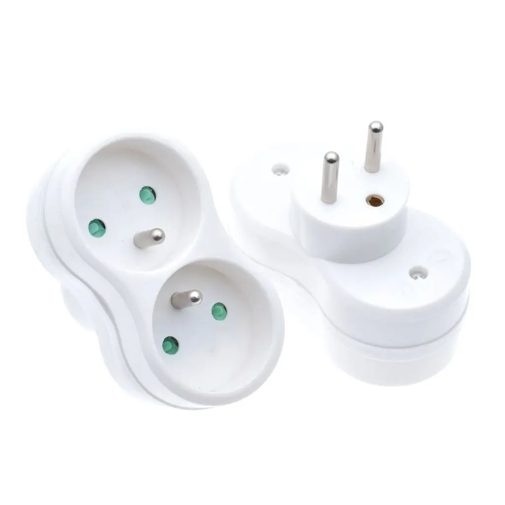 European Type Conversion Plug 1 TO 2 Way EU Standard Power Adapter