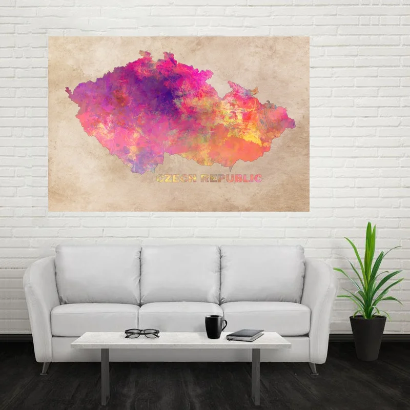 

Czech Republic Map Art Living Room Wall Art Picture Home Decor Canvas Painting 50x75cm