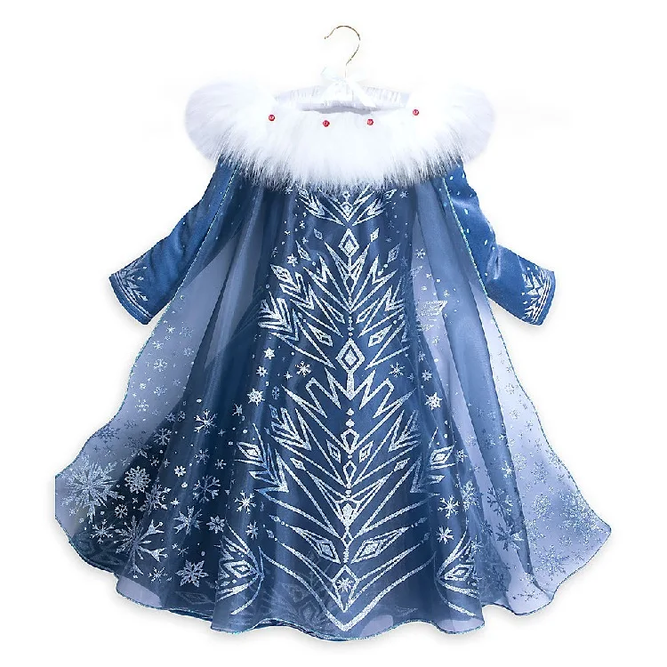 Платье Эльзы для девочек; платье Золушки; праздничные платья для девочек; карнавальный костюм на Пасху для девочек; платье принцессы; одежда для детей; Цвет Синий