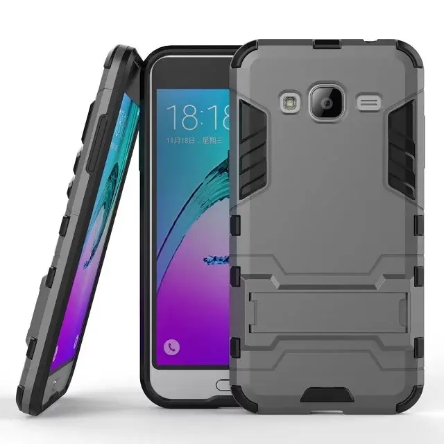 2016 Coque Galaxy J3 Fetrim Armor Support Protection /Étui,anti chocs Bumper /Étui Hybride protection Housse Cover pour Samsung Galaxy J3 2016 vert