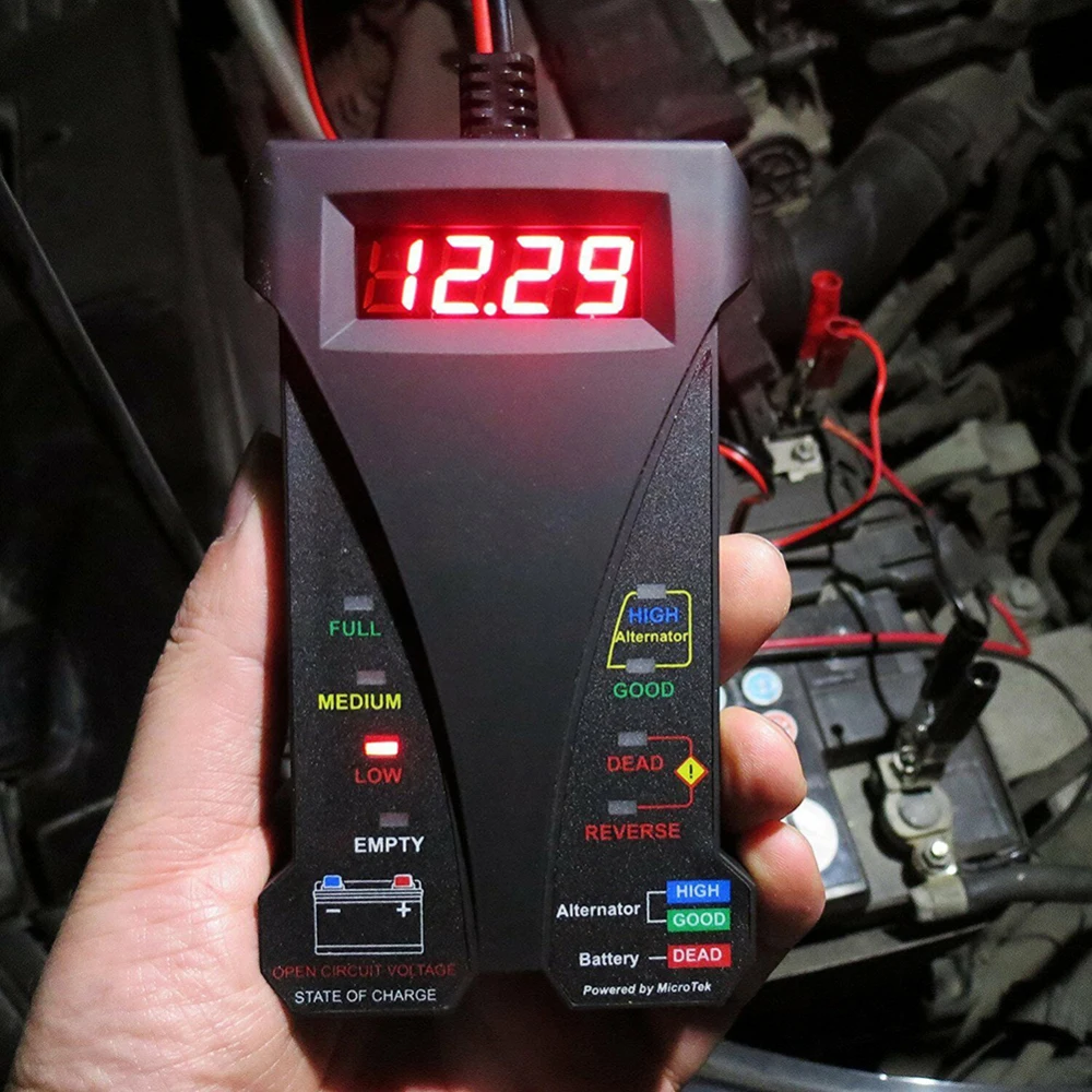 LED Smart Digital Battery Tester Voltmeter Alternator Analyzer Car Boat Tool 12V 