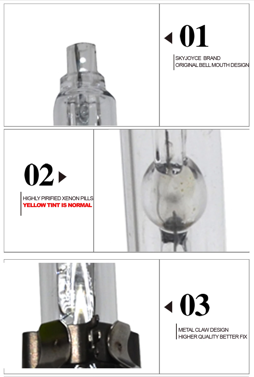 SKYJOYCE 1 pair 35W 4300K 5000K 8000K 6000K D1S xenon hid bulb metal holder D2S D3S D4S D1R D2R D3R D4R xenon car headlight