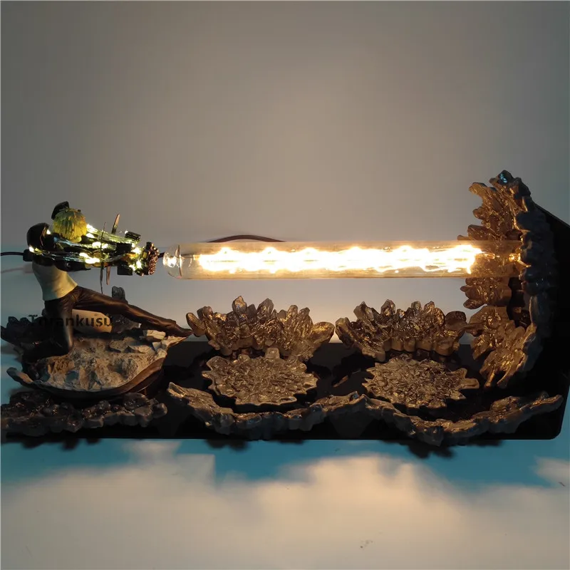 Figura de Ação Soco Homem Genos Incineração Canhões Led Cena Brinquedos Um-soco Anime Estatueta Figura um 6 Um soco homem genos figura de ação