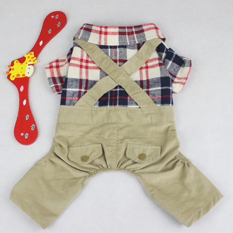 

Plaid Dog Clothes for Small Dogs Pet Dog Jumpsuit Coats Jacket Chihuahua Clothes 11AY40Q