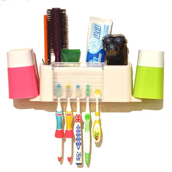 

Wall Mount Toothbrush Toothpaste Holder Rack Toothpaste Squeezer Dispenser Brush Storage Rack Bathroom Accessories sets