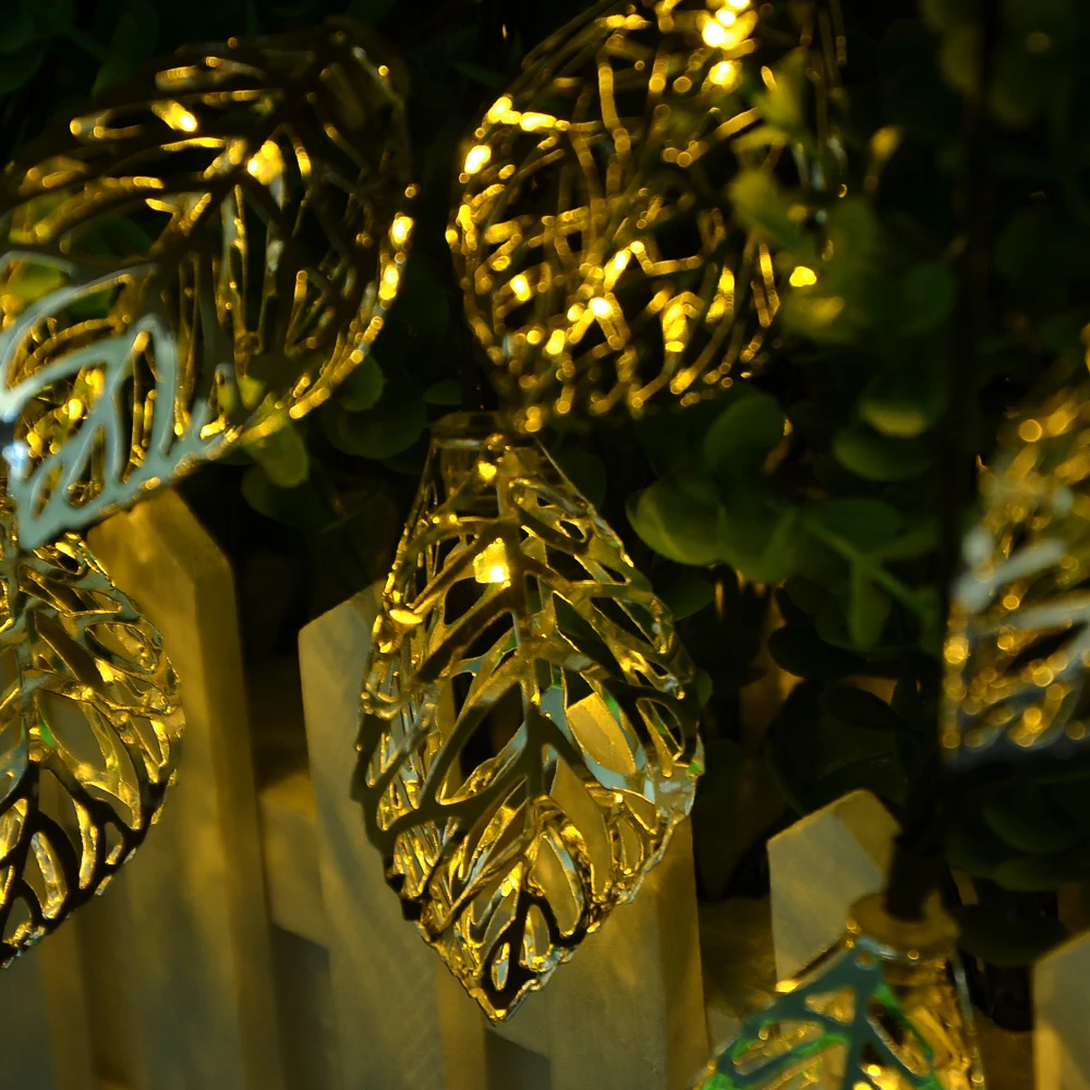 Kmashi Decorative Lights 3m 20 Led Leaves String Solar Light For