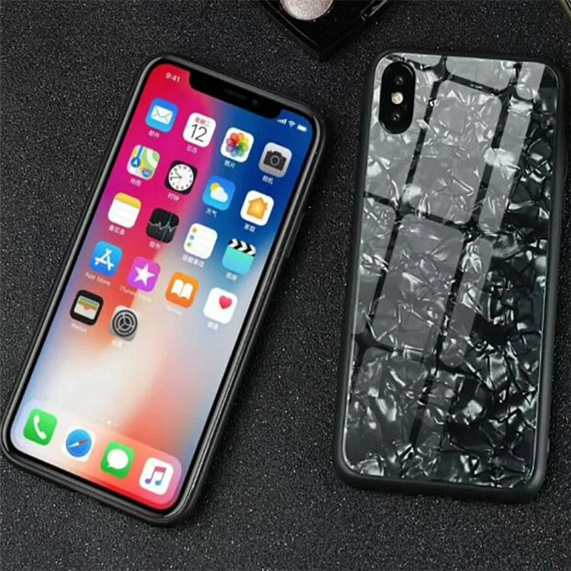 KINBOM для Iphone 6 6s 7 8 плюс Стекло чехол корпуса мобильного телефона мягкий из ТПУ +