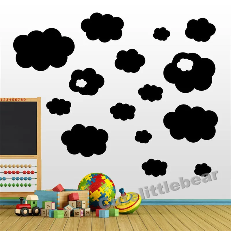 17 مجموعة الغيوم ملصقات الحائط الحضانة غرفة الاطفال صائق الفن للأطفال غرفة للإزالة ورق الحائط