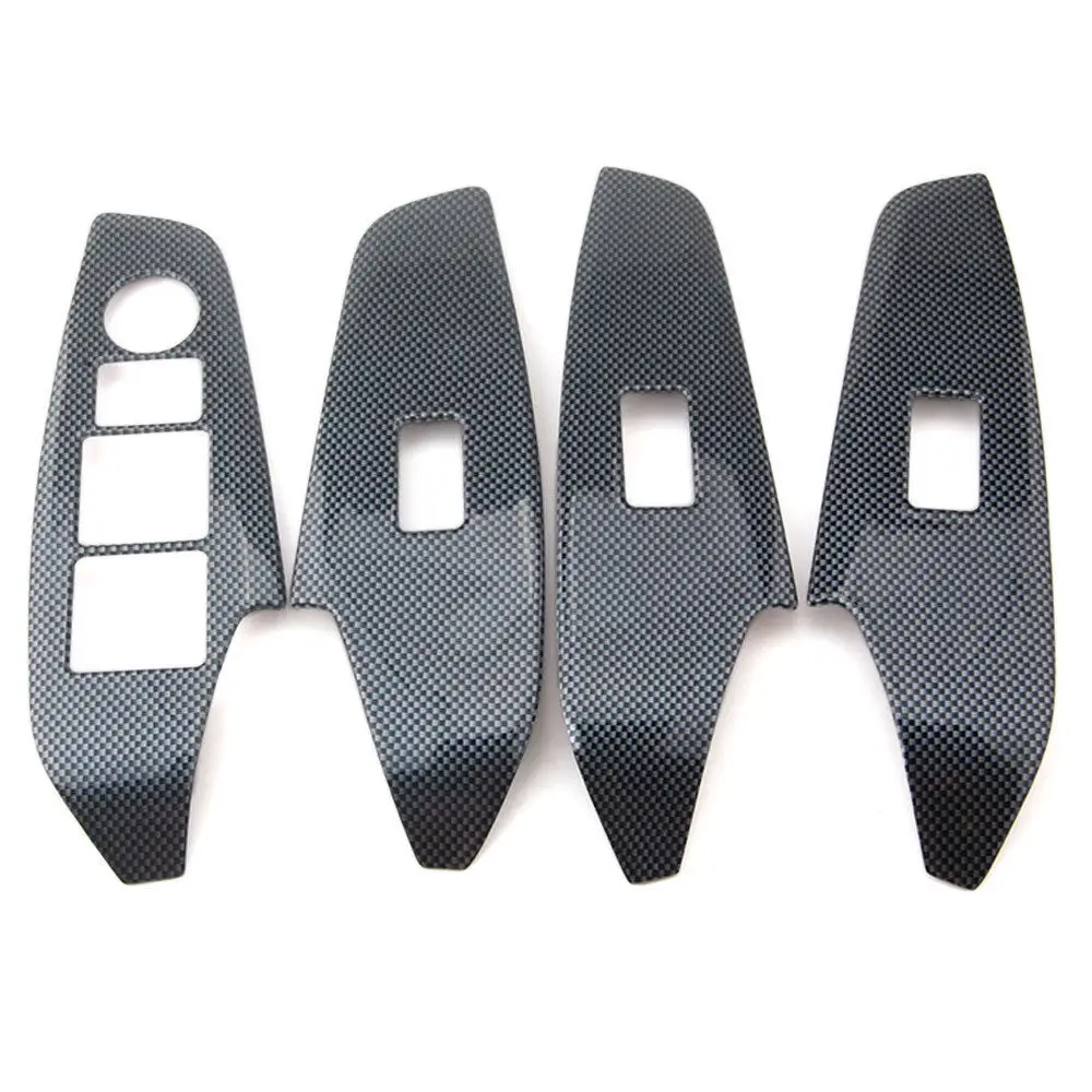 

Carbon Fiber Color Car Door Armrest Window Lift Switch Button Panel Cover Trim For MAZDA 3 Axela