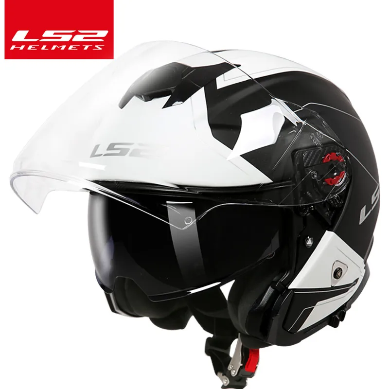 LS2 мировой магазин LS2 OF521 3/4 открытый шлем для мотоциклистов с двойными линзами, гоночные полушлемы для мотоциклистов, шлем для мотоциклистов, шлем для мотоциклистов - Цвет: 4