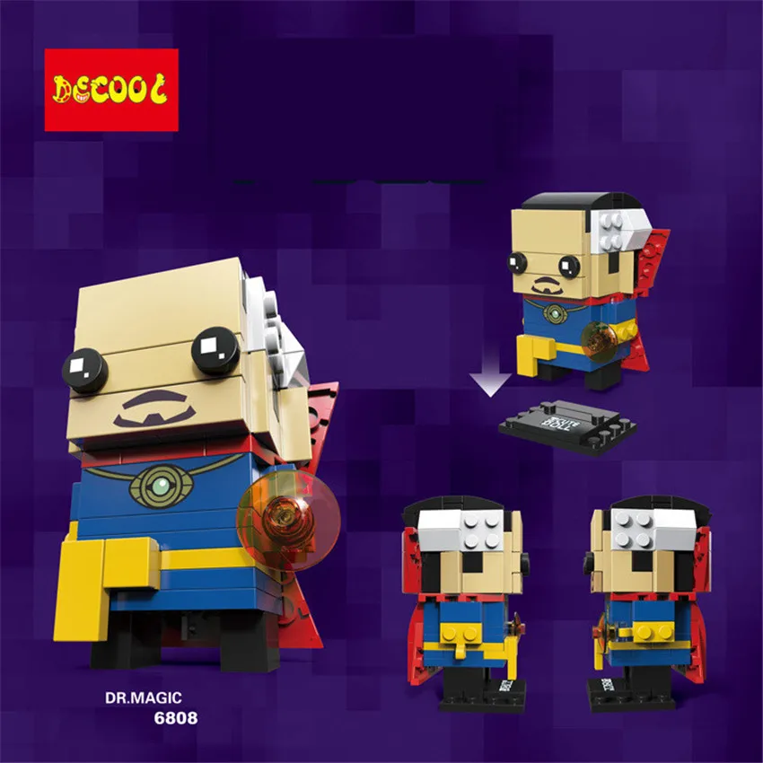 Decool brickheadz Супергерои Мстители Бэтмен танос Дэдпул Халк Игрушки собрать строительные блоки для Минифигурки LELE