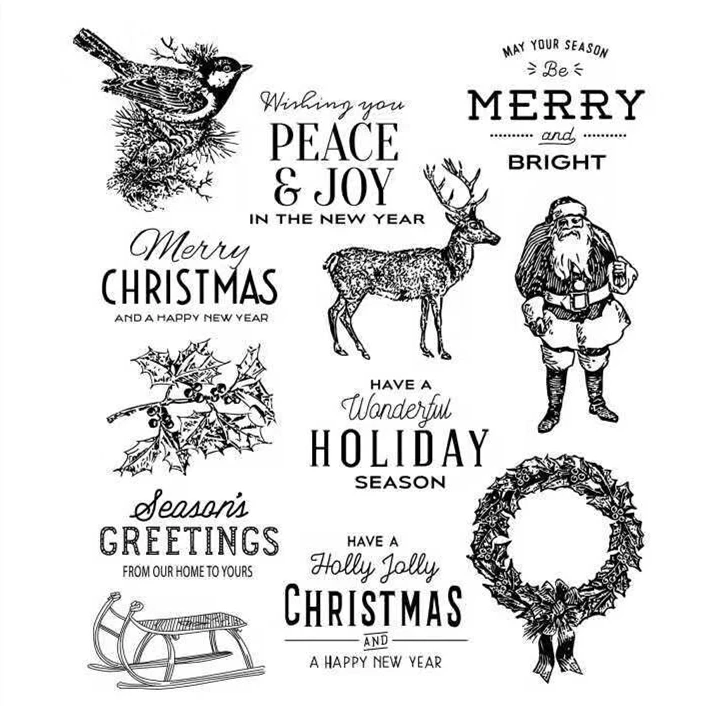 Buy Merry Christmas stamp Clear Stamp for Scrapbooking