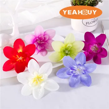 

8CM Artificial Orchid Decorative Silk Flower Head For DIY Hair Flower Home Decoration accessory props
