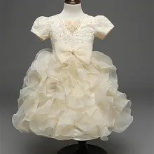 3-7Y Flower Lace Jacquard Girl Princess Dress Kids Party Bridesmaid Wedding Pageant Dress Baby Girl Costume Flower Girl Dresses