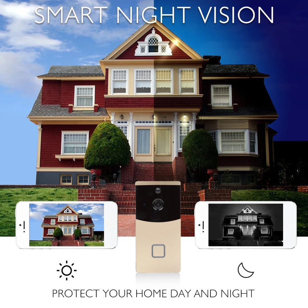 

WiFi Wireless Video Intercom Doorbell Remote Door Phone System Kit Night Vision Motion Detection