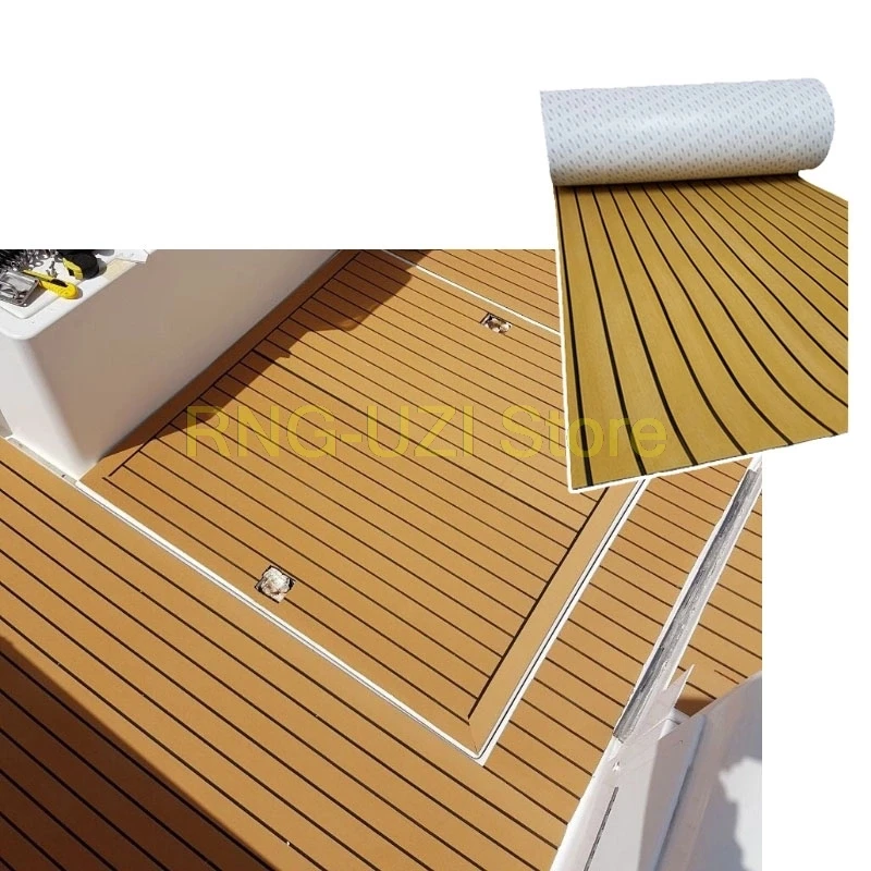 

Best Material Garden Decking Deck Pad For Boat Marine Boat EVA Teak Deck Sheet MLS Light Brown With Black Stripe 35" X 94" 1/4"