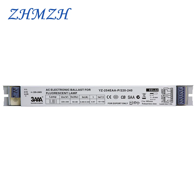 3AAA YZ-254EAA 220-240V 2*54W T5 электронные балласты для T5 HO флуоресцентная лампа в виде трубки аквариумная лампа 58W* 2 T8 выпрямитель