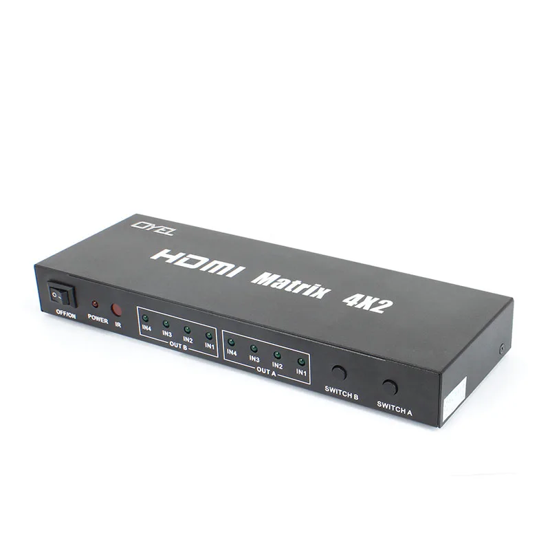 HD hdmi splitter 4 into 2 out, matrix device, HDMI converter, with remote control audio output HD hdmi splitter 4 into 2 out, matrix device, HDMI converter, with remote control audio output