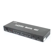 HD hdmi splitter 4 into 2 out, matrix device, HDMI converter, with remote control audio output