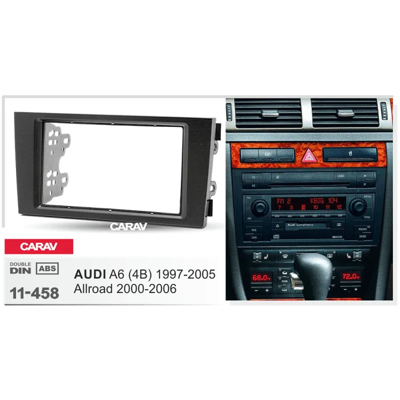 98-04 Audi A6 Double Din Frame for Radio 4B0858005L 