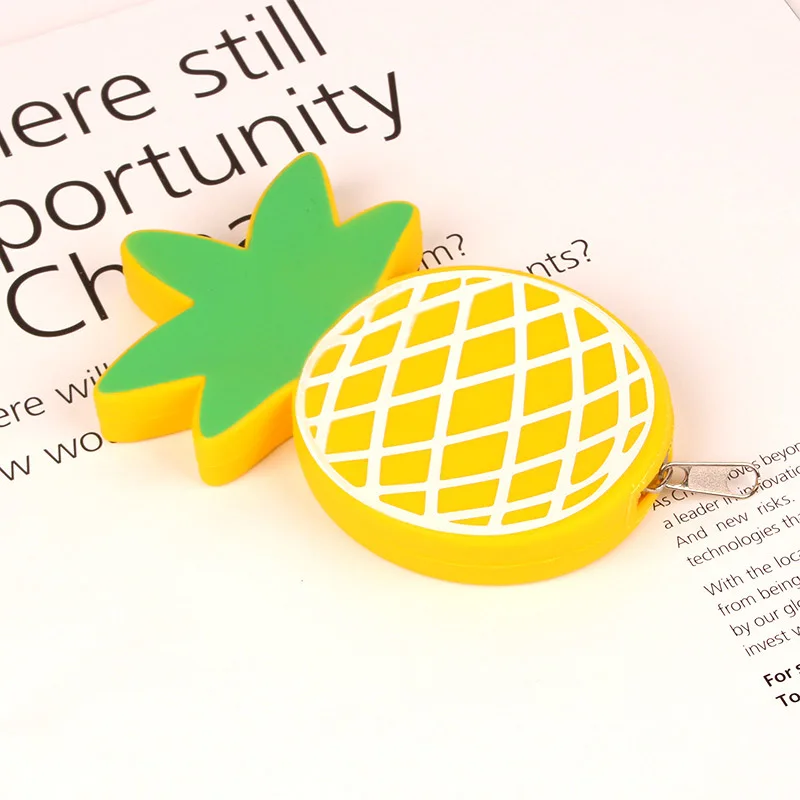PACGOTH/ модный кошелек каваи с фруктовым ананасом карамельного цвета для монет для девочек и мальчиков, детский силиконовый гелевый держатель для карт, карманные кошельки - Цвет: Цвет: желтый