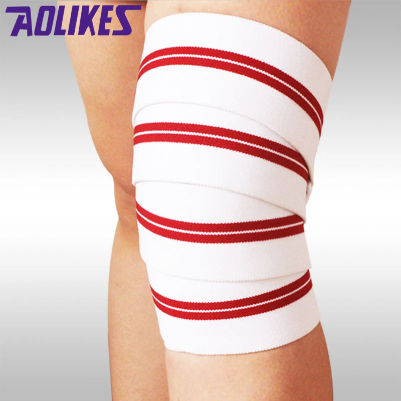 1 unids 2 M * 8 cm powerlifting vendaje elástico pierna compresión rodilla envuelve Protecciones de deporte vendas para deporte 1 unids 2 M * 8 cm powerlifting vendaje elástico pierna compresión rodilla envuelve Protecciones de deporte vendas para deporte
