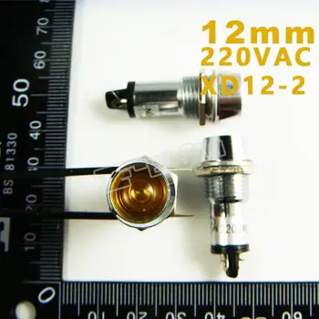 

12mm 220VAC Yellow Signal led Lndicator lights Yellow Pilot lamp XD12-2-220V 10PCS/Lot