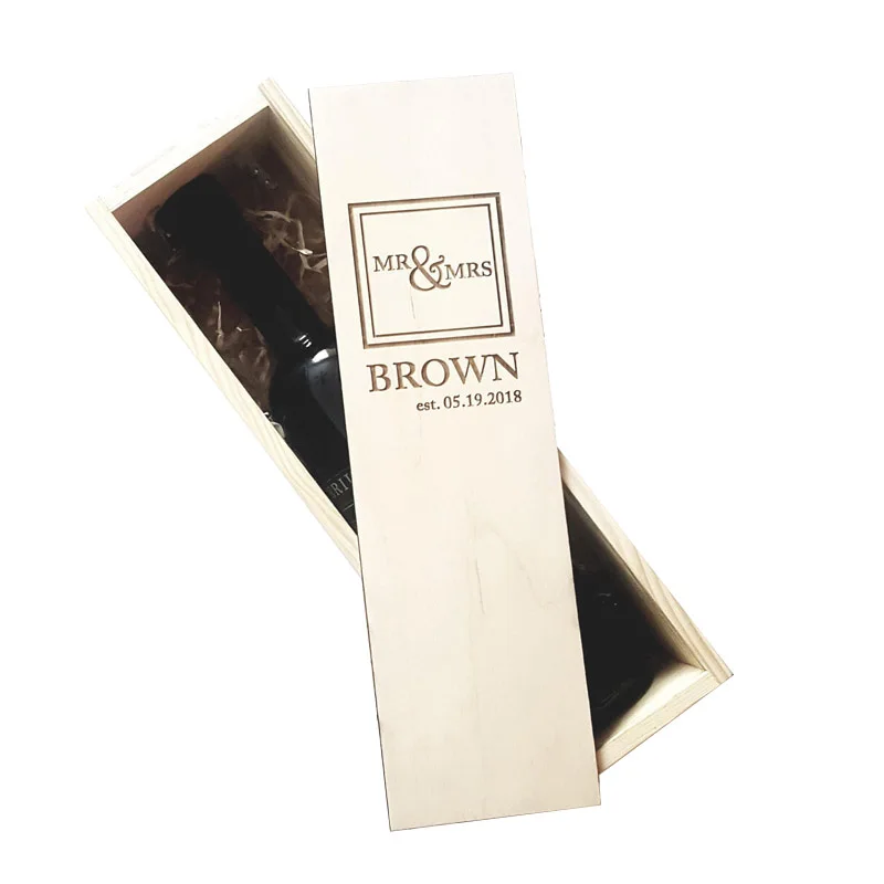  Free shipping 4PCSraw wood handmade lettering custom-made wine box Engagement wedding bridesmaid Be - 32918471492