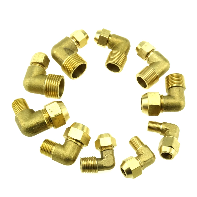Brass Pipe Fitting 45 Degree Flare Fitting Male Elbow Connector 6mm 8mm