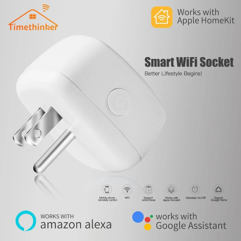 Умная Wi-Fi розетка Timethinker для Apple Homekit, США, ЕС, вилка для Alexa, Google Home, Siri, голосовое управление, таймер, модуль, Homekit, розетки