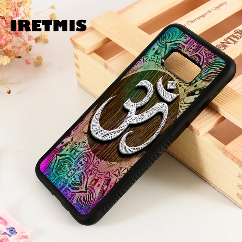 

Iretmis S3 S4 S5 phone case cover for Samsung Galaxy S6 S7 S8 S9 edge plus Note 3 4 5 8 9 Aum om Namaste symbol zen yoga flower