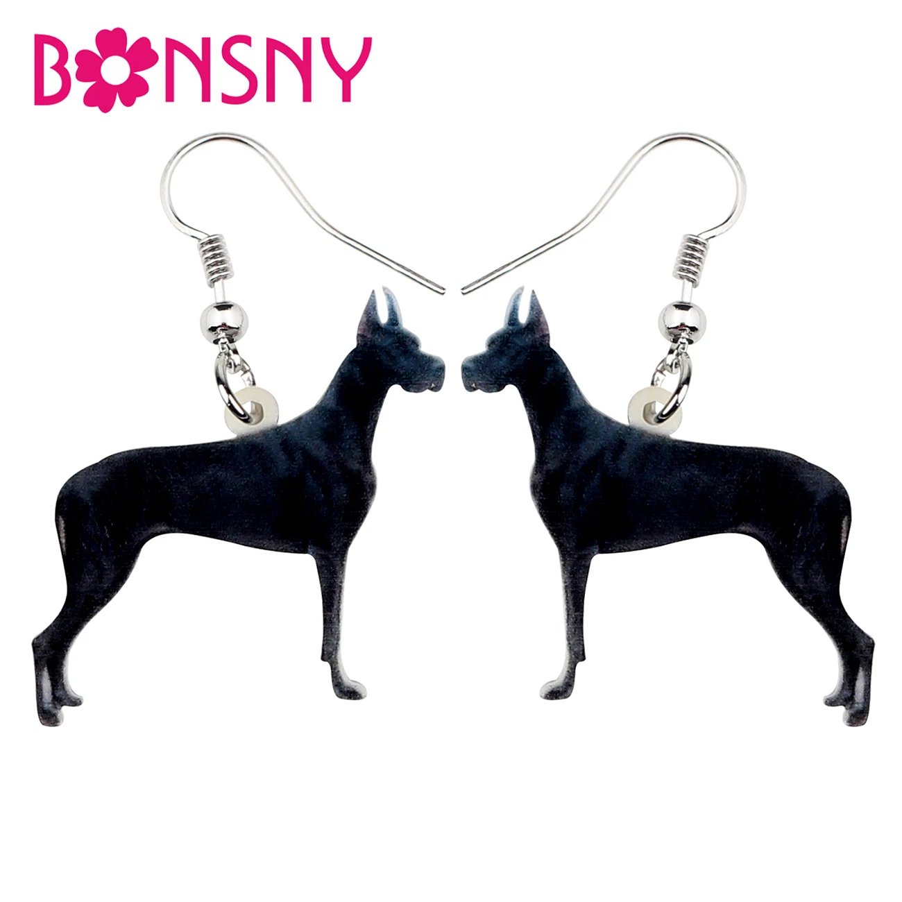 

Bonsny Acrylic Great Dane Dog Earrings Dangle Drop Fashion Animal Jewelry Gift For Women Girls Pet Lovers Wholesale Party Charms