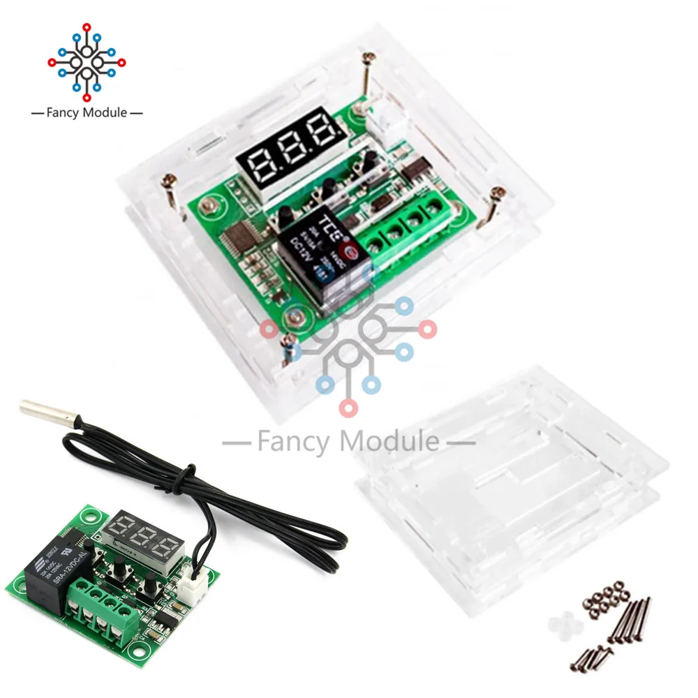 

W1209 DC 12V LED Digital Thermostat Temperature Control Thermometer Thermo Controller Switch Module Waterproof NTC Sensor + case
