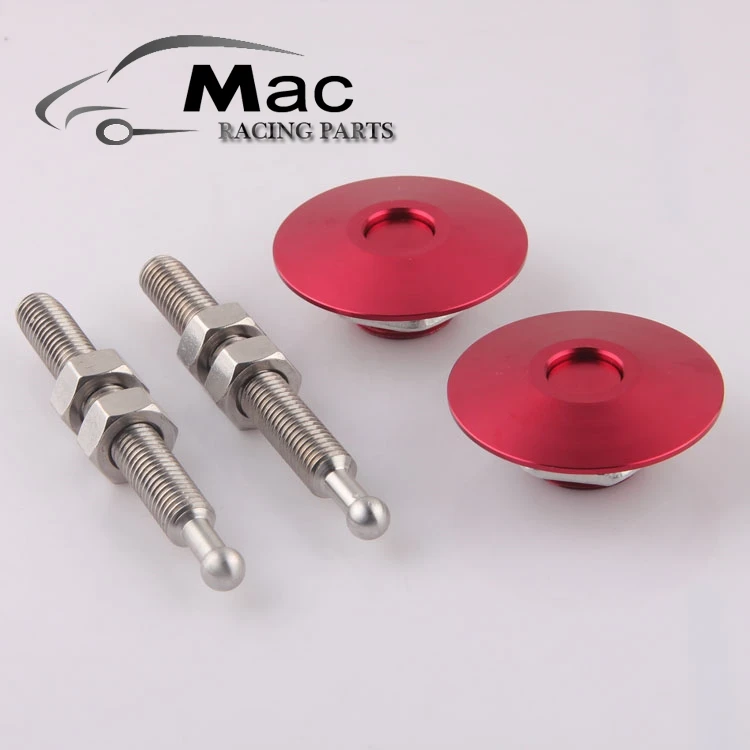 Universal auto Billet hood locking pins fast car Clip Latch Kit new default color red