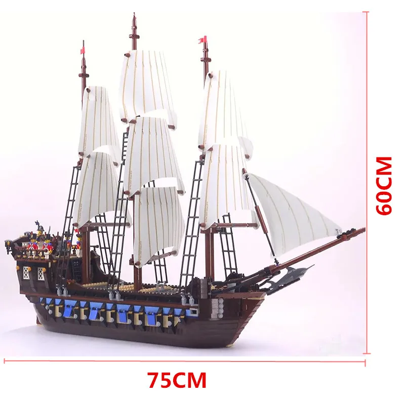 22001 16006 Пираты Карибы черный жемчуг корабль пиратский флаг корабль строительные блоки кирпичи игрушки архитектура 10210 4184
