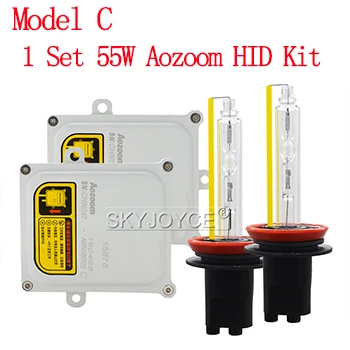 AC 55 Вт D2H комплект ксенона 55 Вт Aozoom ABN06 быстро яркий HID балластом 5500 К H1 H3 H7 H11 HB3 HB4 фар автомобиля лампы Aozoom ксенона - Испускаемый цвет: 1 Set HID Xenon Kit