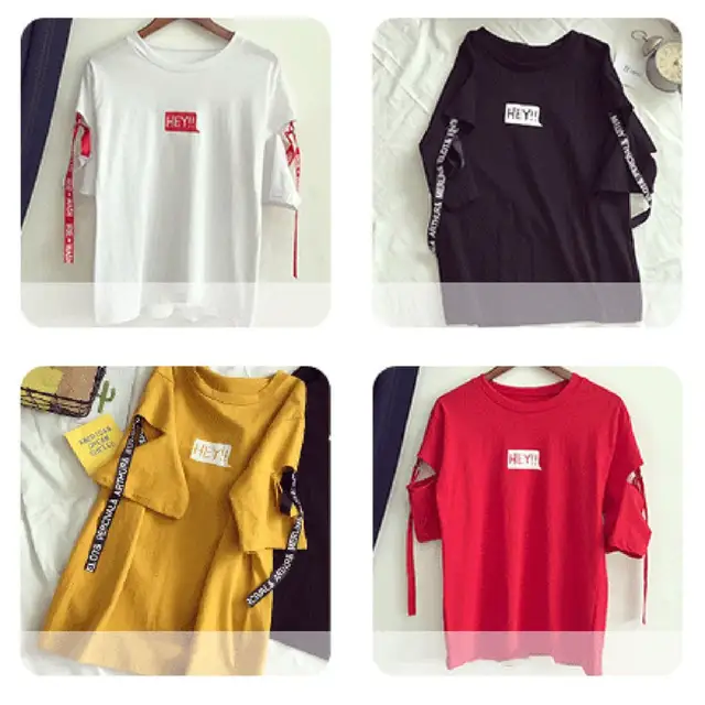 Summer Women Cotton T Shirts Harajuku Bf Style Loose Letters
