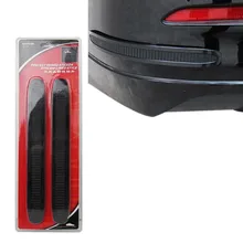 2 шт Черный углеродного волокна передний бампер стикер отделка протектор Передняя Защитная панель бампера