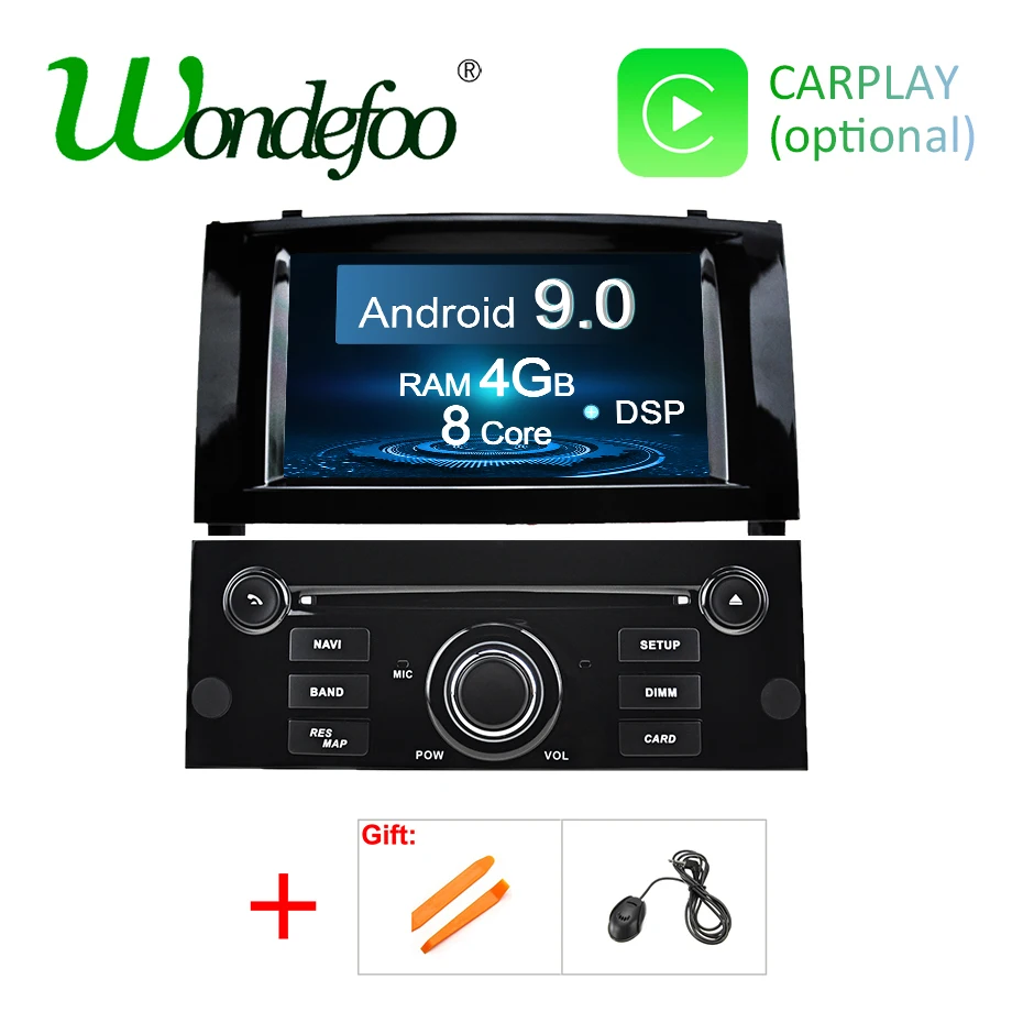 Sale Android 9.0 DSP Auto GPS for Peugeot 407 2004 2005 2006 2007 2008 2009 2010 Multimedia Screen Navigation Stereo Radio DVD Player 1
