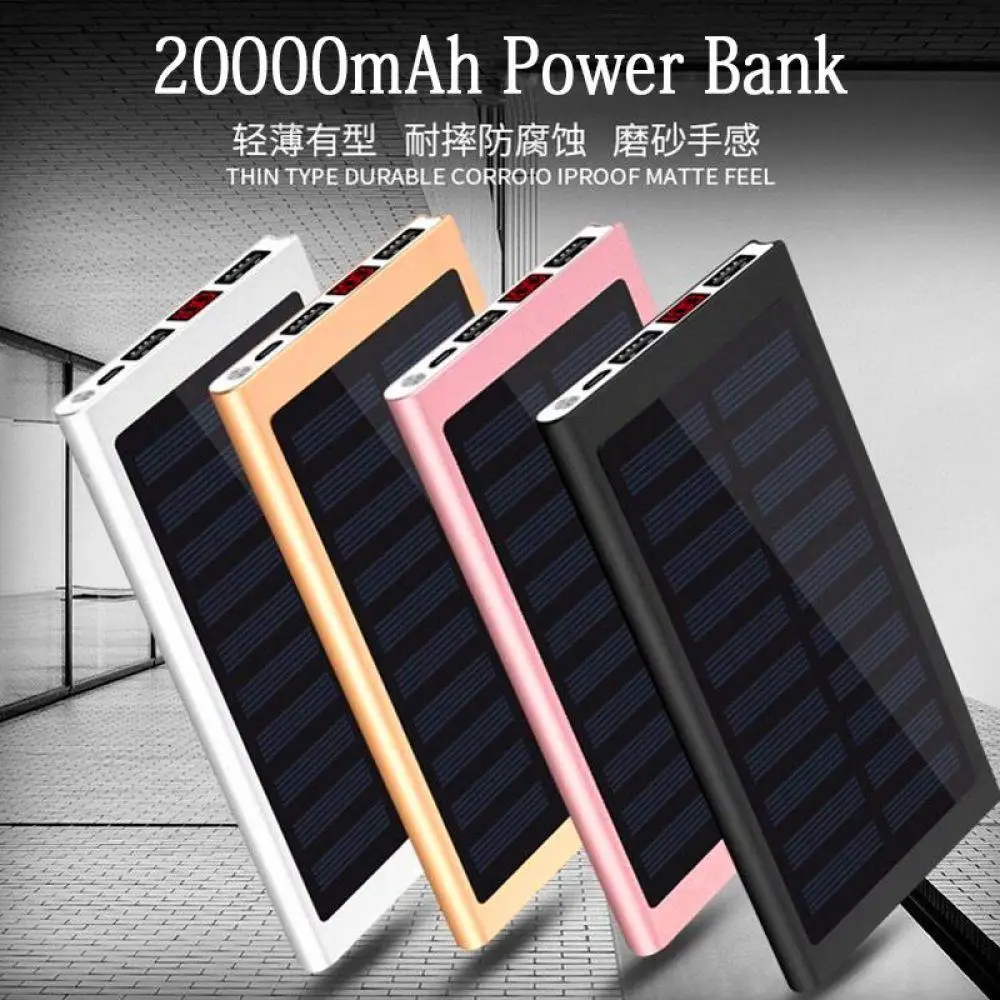 Solar 20000mah Power Bank Mobile Powerbank Charger Powerbank Portable External Battery USB Charge For xiaomi For Iphone Solar 20000mah Power Bank Mobile Powerbank Charger Powerbank Portable External Battery USB Charge For xiaomi For Iphone