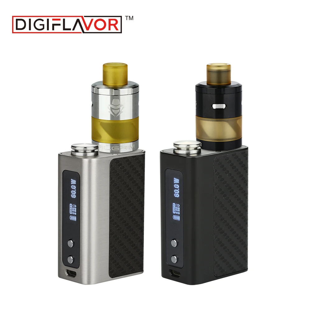 

60W Digiflavor e-Cig Kit 1700mAh DF 60 MOD Battery with Pilgrim GTA 4ml RDTA Tank Atomizer Subohm Electronic Cigarette Combo Set